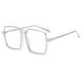Grandes lunettes à monture carrée transparente et branches métalliques tendance. - Monture Argentée Verre Transparent C5