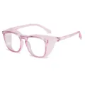 Roze blauwlichtfilter veiligheidsbril met zijschermen, winddichte transparante bril. - TR90 Anti-Blauw Licht Bril (C3) / Transparant Paars