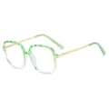 Occhiali anti-luce blu vintage con montatura in cristallo sfumato e aste in metallo. - Sfumato Verde C7