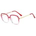 Occhiali luce blu TR90 cristallo rosso sfumato con aste in metallo montatura moda. - Sfumato Rosso C8