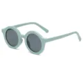 Occhiali da Sole Bambini Montatura Tonda Verde Chiaro Crema Variante Sole Bimbo - Stile Adulti (C16) / Montatura Blu Lenti Grigie