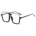 Lunettes oversize noires carrées anti-lumière bleue, accessoire de mode élégant et chic. - Monture Noire Verre Transparent C3