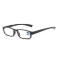 Klassische schwarze Lesebrille mit Blaulichtfilter, leicht und komfortabel für den Alltag. - Mattschwarzer Rahmen Lesebrille C1
