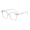 Lunettes de vue carrées épaisses transparentes, style vintage anti-lumière bleue unisexe. - Transparent Blanc C5