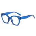 Lunettes de vue carrees bleues tendance monture transparente epaisse anti lumiere bleue article - Anti-lumière bleue monture bleue transparente C6