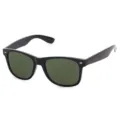 Classic black frame sunglasses with dark green lenses, stylish vintage eyewear for daily wear. - Matte Black Frame G15 Dark Green Lens C11