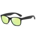 Classic black frame polarized sunglasses with green mirror lenses for driving and outdoor sports. - Black Frame Gold Mirror C6