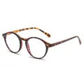 Occhiali da vista rotondi tartarugati classici con blocco luce blu montatura ottica leggera - Tartarugato C4