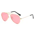 Rosa Gläser Gold Metallrahmen Piloten-Sonnenbrille für Kinder, modische Retro-Brille. - Goldrahmen Ocean Pink C15