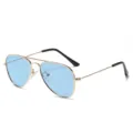 Kinder Retro Metall Piloten Brille polarisierte Sonnenbrille mit blauen Gläsern für Kinder. - Goldrahmen Ocean Blue C16
