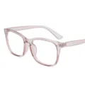 Gafas de montura cuadrada rosa transparente con lentes anti luz azul, uso diario elegante. - Estilo Montura Té Transparente (C1) / +1.50 Dioptría