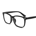 Gafas cuadradas negras con montura completa anti luz azul ideales para uso diario y moda. - Estilo Montura Negro Brillante (C3) / +1.50 Dioptría