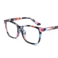 Montura de Gafas Cuadrada con Estampado Floral Antiluz Azul Gafas Opticas Completas - Estilo Montura Estampado Floral (C5) / +1.50 Dioptría