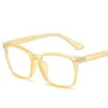 Gafas antiluz azul cuadradas amarillas translúcidas montura óptica minimalista elegante y casual. - Estilo Montura Naranja Transparente (C12) / +1.50 Dioptría