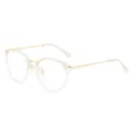 Clear frame glasses with gold metal temples, TR90 half-rim anti-blue light optical eyewear. - Transparent Frame Gold Anti-Blue Light White Temples C13 White Tips