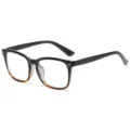 Elegante montura de gafas cuadrada antirrayos azules con diseño degradado negro y carey. - Estilo Montura Superior Negro Inferior Leopardo (C14) / +1.50 Dioptría