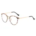 Anti-blue light tortoise shell semi metal optical frame glasses for daily wear and computer. - White Leopard Blue Light Blocking C14