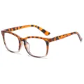 Gafas clásicas cuadradas anti luz azul con montura carey y borde degradado. - Estilo Montura Superior Leopardo Inferior Transparente (C15) / +1.50 Dioptría