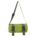 Borsa a tracolla cilindrica a quadri casual verde oliva unisex per viaggi sport uso quotidiano - Verde