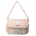 Bolso bandolera rosa lindo para estudiantes con lunares y bordado de gato tierno. - Sin Colgante / Rosa