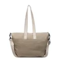 Minimalist large capacity nylon women tote bag, casual shoulder messenger bag for outdoor travel. - Khaki