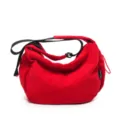 Rote Umhängetasche aus Cord, lässige Hobo-Tasche mit verstellbarem schwarzem Gurt. - Einzelne Tasche / Rot