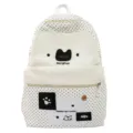 Süßer japanischer Stil Pünktchen Rucksack für Schüler mit Katzen Stickerei Design Kapazität - Ohne Anhänger / Weiß / L
