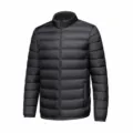 Doudoune epaisse et chaude d'hiver pour homme couleur unie decontractee col montant manteau - 3XL / Noir