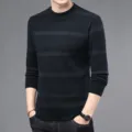 Heren trui met ronde hals herfst winter lange mouw gebreide pullover casual top - M / Grijs