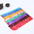 Chinese style silk brocade embroidered folding fan sleeve protective storage pouch main product view - Embroidered Fan Sleeve