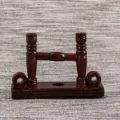 Support de ventilateur en bois base de support pour affichage d'éventail de palais brun - Longueur 14cm / Imitation Bois de Rose