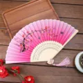 Abanico plegable de seda de estilo tradicional chino para la danza Hanfu y lindos regalos. - Estilo A12