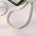 Collar de gargantilla corto de oruga de perla de agua dulce natural joyas elegantes hechas a mano - Collar de Oruga con Hebilla Magnética / 46cm
