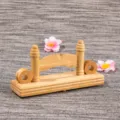 Support de présentoir de ventilateur pliant en bois pour décoration de table de bureau - Longueur 14cm / Jaune