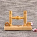 Support de ventilateur en bois pour éventails traditionnels couleur bois naturel présentoir - Longueur 14cm / Couleur bois naturel