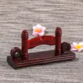 Support de présentation de ventilateur pliant en bois rouge foncé pour décoration de maison. - Longueur 14cm / Noir