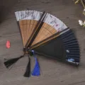 Σετ πτυσσόμενων βεντιλίων χειρός με ξύλινες ακτίνες και παραδοσιακό ασιατικό στιλ τέχνης. - Μικτά χρώματα/στυλ