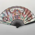 Abanico plegable de 10 pulgadas con hueso negro y diseño de panda de estilo chino. - Sin Etiqueta