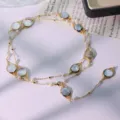 Collana pullover perla conchiglia rame multistrato elegante collana vacanza - Color Oro