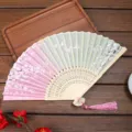 Éventail pliant traditionnel chinois accessoire Hanfu élégant dégradé floral cadeau - A04