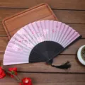 Ventaglio Pieghevole Fiori di Ciliegio Rosa Stile Antico Danza Accessorio Foto Hanfu. - A12