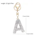 Rhinestone letter A keychain pendant metal keyring bag charm elegant sparkling accessory new - Letter A - White Rhinestone