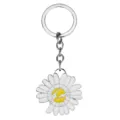 Porte-clés marguerite en métal avec cœur éclair jaune pour accessoire de sac. - Porte-clés Marguerite Éclair / Argent