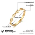 Brazalete rígido geométrico de acero inoxidable dorado, joya impermeable pulida detalle. - Brazalete de Eslabones Geométricos