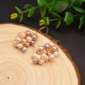 Handmade freshwater pearl cluster earrings, elegant purple and pink drop dangle jewelry for daily wear. - Grape Cluster Design
