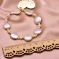 Natürliche Barock Süßwasser Perlen Armband mit goldenem Herz Anhänger elegante Schmuck für Damen - Weiße Perle Herz Armband