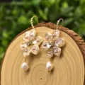 Barocke Naturperlen Blumen Ohrringe Vergoldet Süßer Eleganter Schmuck Variante Typ - Sechsblättrige Blumenohrringe