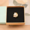 Elegant baroque pearl flower brooch with gold trim, versatile high quality accessory. - Double Layer Flower