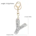 Glitzernder Buchstabe Y Schlüsselanhänger Strass Tasche Anhänger Gold Metall Zubehör Geschenk - Buchstabe Y / Weißer Strass