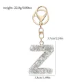 Glänzender Strass-Buchstabe Z Schlüsselanhänger und Taschenanhänger mit goldem Finish. - Buchstabe Z / Weißer Strass
